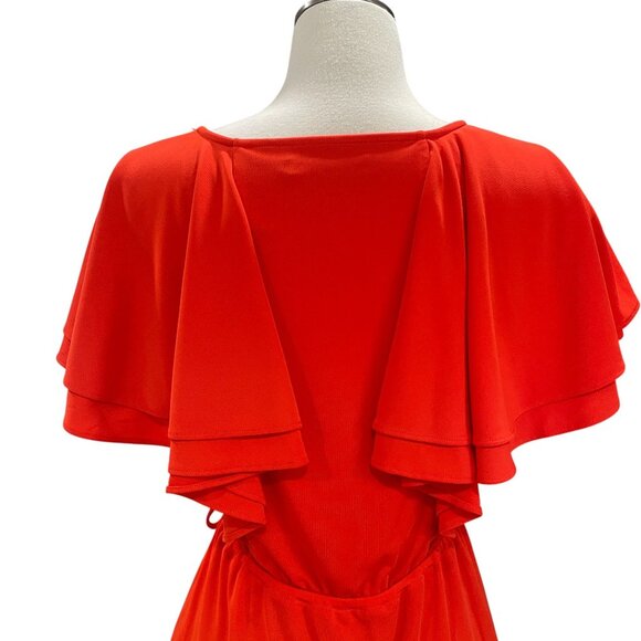 Lauren Ralph Lauren Tangerine Ruffle Wrap Top Blouse PS Petite Fall Trend - Picture 10 of 10